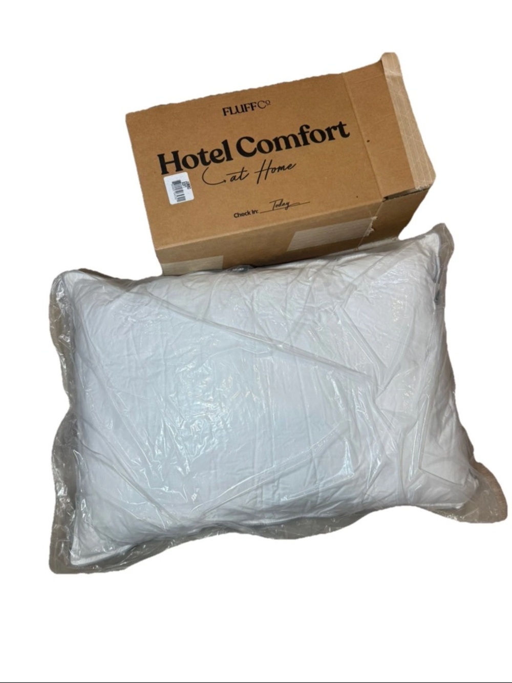 FluffCo Down Alternative Soft Fluff Standard/Queen Bed Pillow 20"x28" Hotel NEW